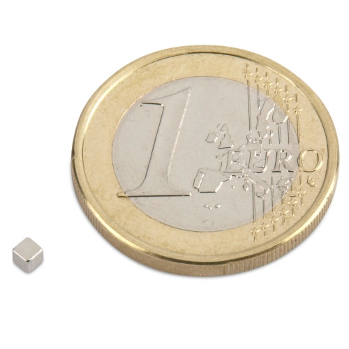 Cubo magnético níquel 2,0 x 2,0 x 2,0 mm N45 níquel - sujeta 100 g