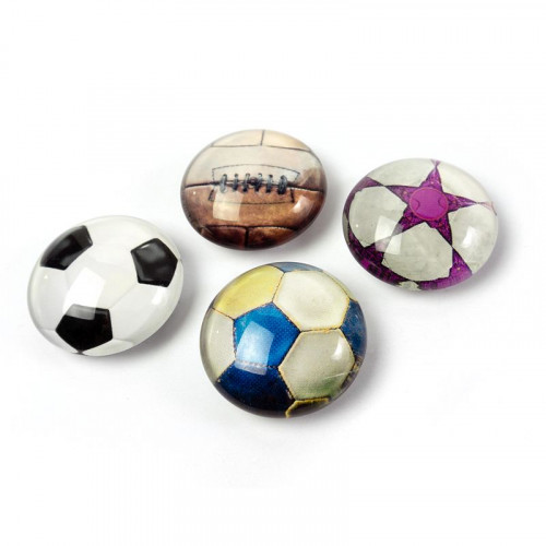 Imanes decorativos "Pelé" - Juego de 4 imanes de cristal de fútbol