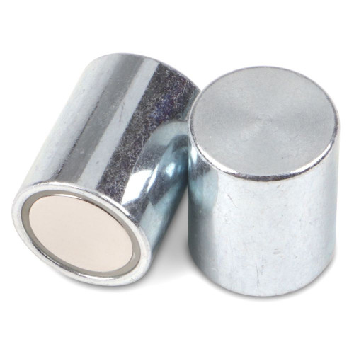 NdFeB - Base magnética cilíndrica, carcasa de acero galvanizado