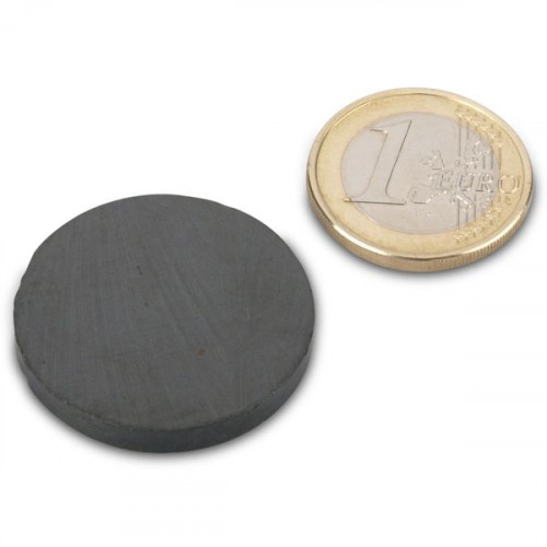 Disco magnético Ø 30,0 x 4,0 mm Y35 ferrita - sujeta 800 g