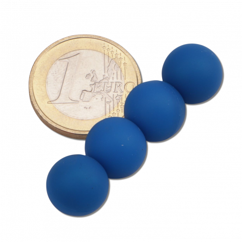Imán esférico de neodimio azul con revestimiento de silicona Ø 12 mm, juego de 4