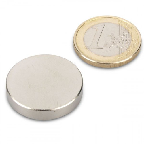 Disco magnético Ø 25,0 x 5,0 mm S280 níquel - sujeta 5,4 kg