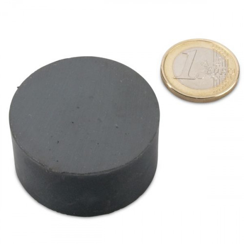 Disco magnético Ø 40,0 x 20,0 mm Y35 ferrita - sujeta 4,7 kg