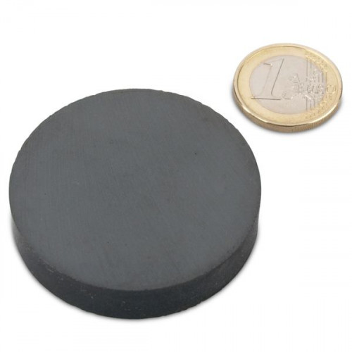 Disco magnético Ø 50,0 x 10,0 mm Y30 ferrita - sujeta 3 kg