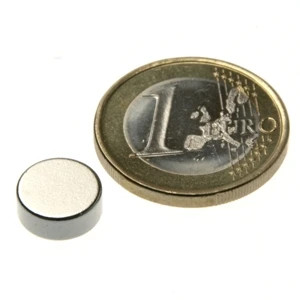 Disco magnético Ø 10,0 x 4,0 mm N42 níquel - sujeta 2,5 kg