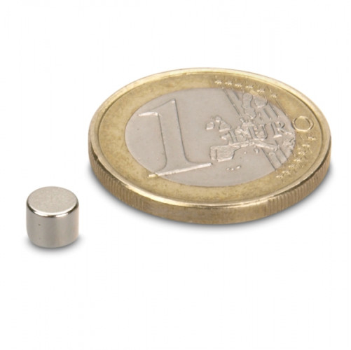 Disco magnético Ø 5,0 x 4,0 mm N45 níquel - sujeta 1 kg