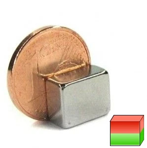 Bloque magnético 10,0 x 5,0 x 8,0 mm níquel - sujeta 2,6 kg