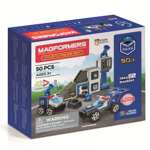 MAGFORMERS - AMAZING POLICE 50 piezas de imanes 278-55