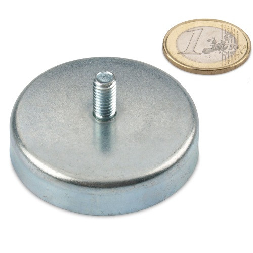 Pinza plana de ferrita Ø 63,0 x 14,0 mm, rosca M8x16 - sujeta 35 kg