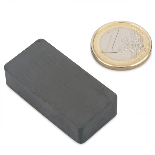 Bloque magnético 40,0 x 20,0 x 10,0 mm Y35 ferrita - sujeta 2 kg