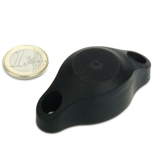 Sujetapuertas de NdFeb 65 x 30 x 23 mm engomado - protector de goma