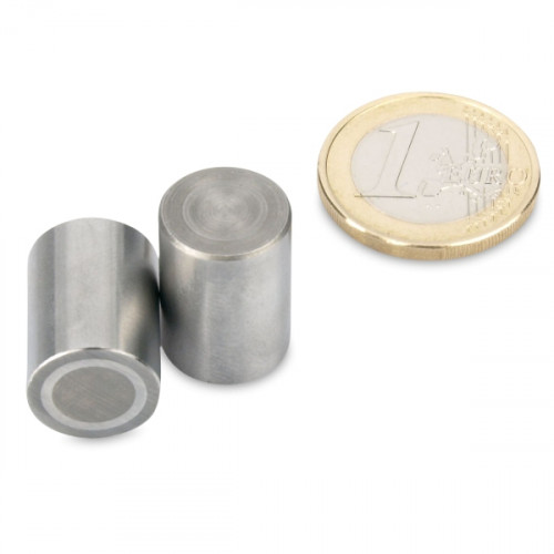 AlNiCo-Base magnética Ø 10 x 16 mm, acero, ajuste h6 - sujeta 900 g
