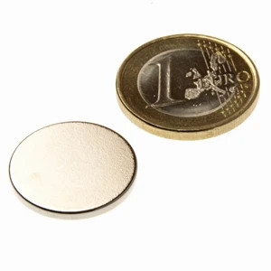 Disco magnético Ø 20,0 x 2,0 mm N45 níquel - sujeta 2,5 kg